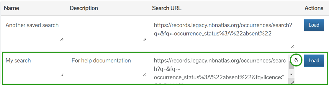 Saved searches - NBN Documentation